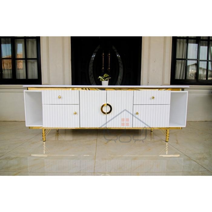 Meja TV Minimalis Ameena | TV Cabinet I Bupet TV minimalis Modern | Lemari Modern Mewah - Marmer Put