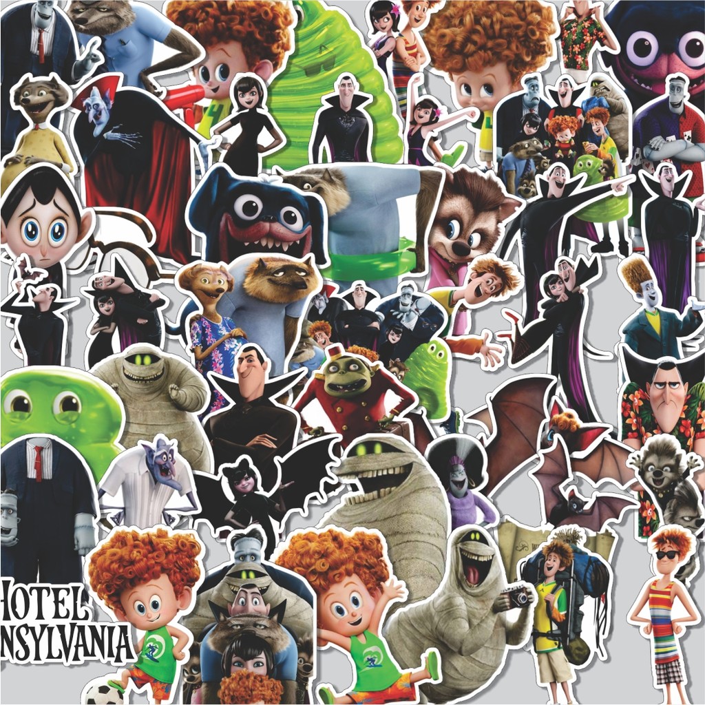

Stiker Cutting Pack Stiker Kartun Hotel Transylvania Isi 100Pcs Series Aesthetic Lucu Keren Untuk Koper Bahan Vynil