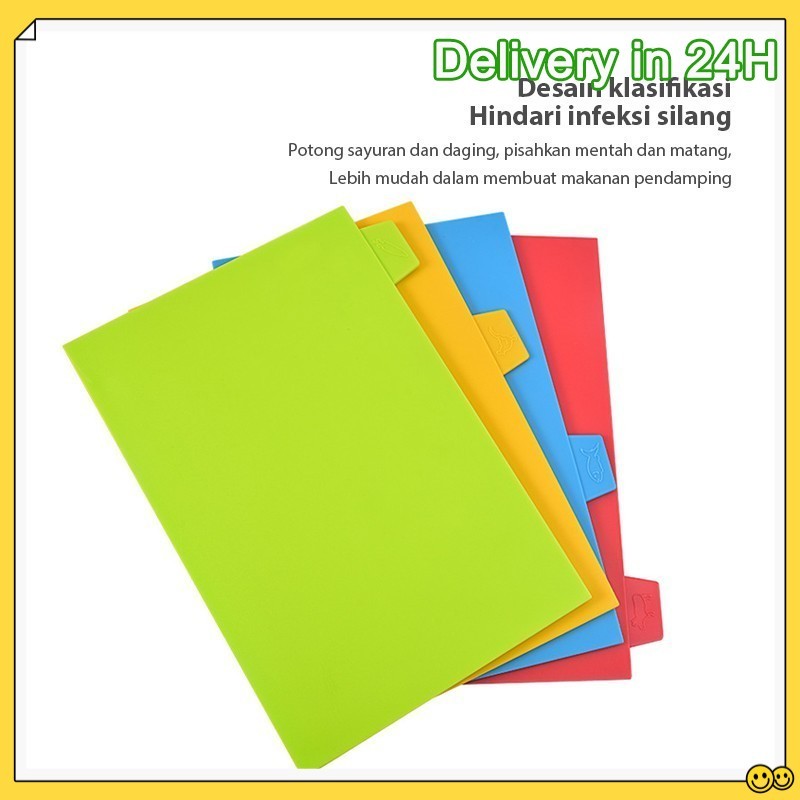 ANQI❤ Talenan Multifungsi Talenan Plastik / Cutting Board / Talenan Fleksibel Set Anti slip Chopping