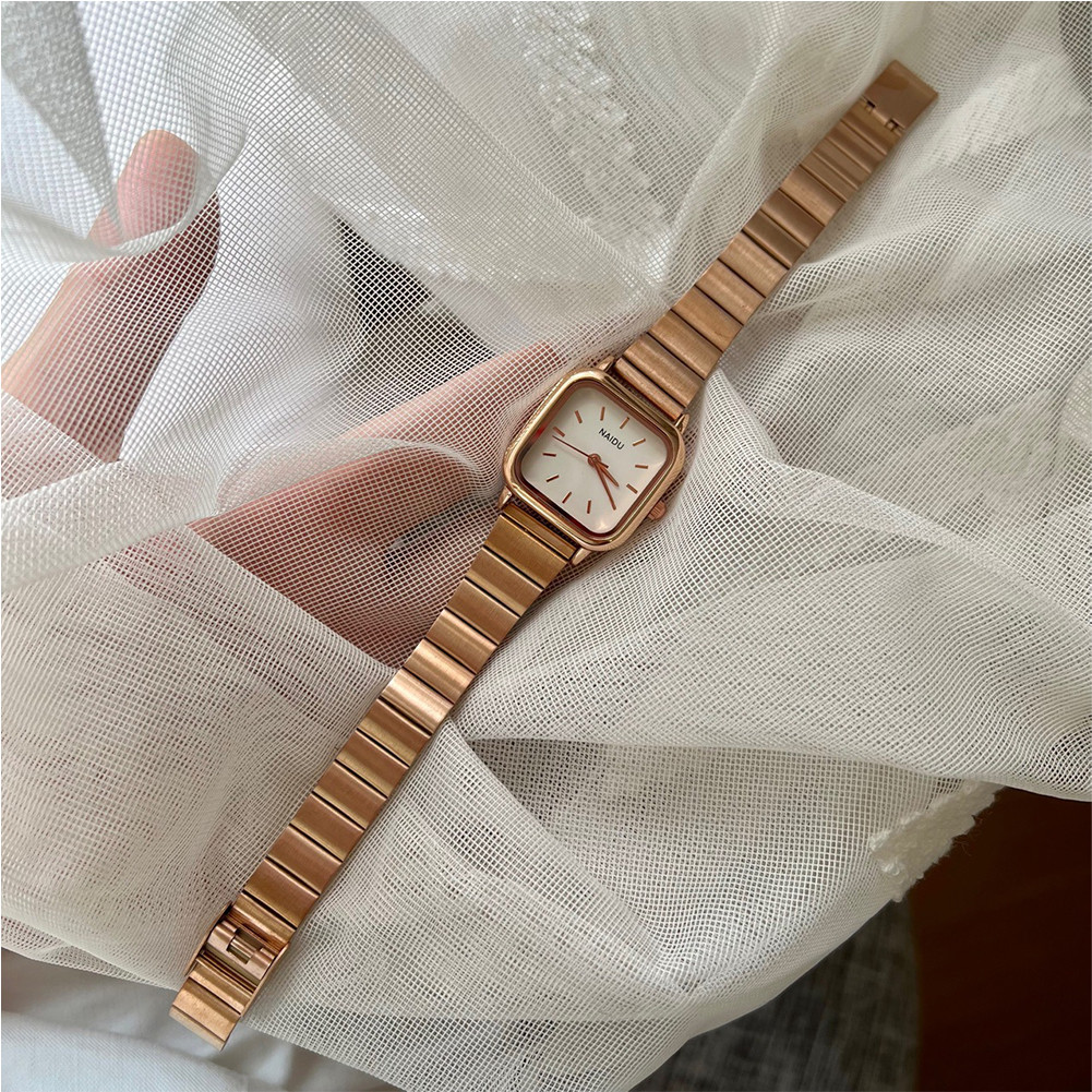 New Product Jam Tangan Wanita Rantai Warna Silver Gold Jam Cewek Strap Elegan Mewah Emas Korea