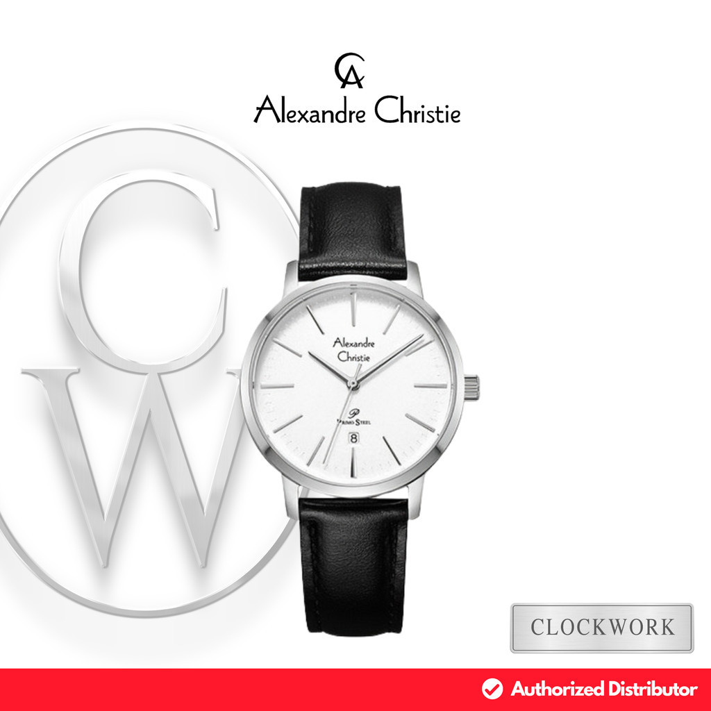 Jam Tangan Wanita Alexandre Christie Primo Steel AC 1028 LDLSSSL Kulit Classic Minimalis Simple Casu