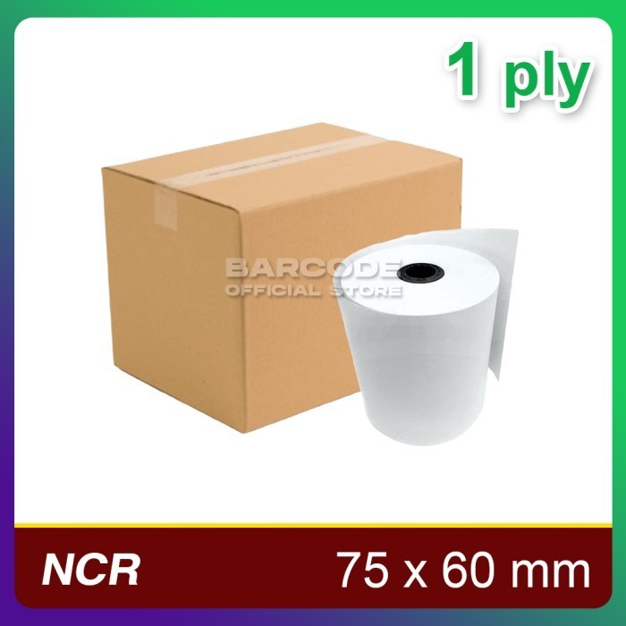 

( 1 DUS ) KERTAS STRUK KASIR NCR 75 X 60 mm 1 PLY - ( isi 100 Roll ) -TMA69