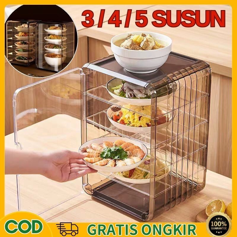 TUDUNG SAJI 3/4/5 SUSUN / RAK MAKANAN BAHAN AKRILIK PREMIUM BPA FREE