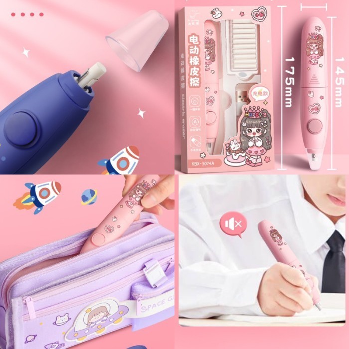 

promo ✨ -Penghapus Pensil Elektrik Otomatis Electric Eraser Lucu ST0090 - ST0090C