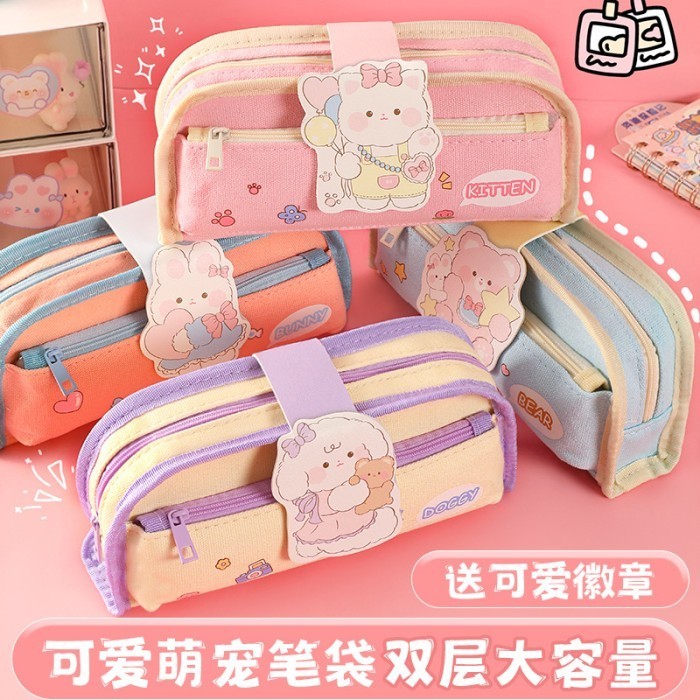 

promo ✨ -kotak pensil anak perempuan lucu / pouch make up / tempat pensil anak - BD-HIJAU