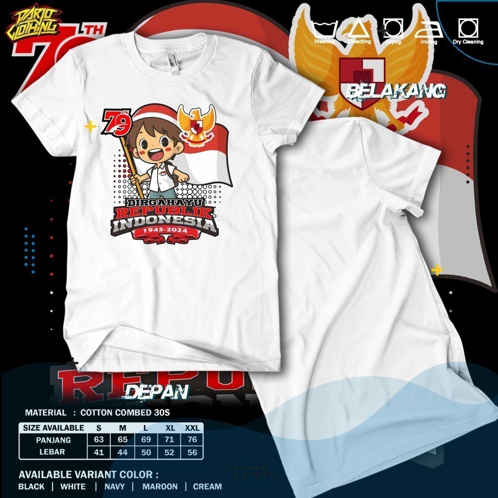 Toko Kaos -  Kaos Dirgahayu Republik Indonesia ke 79 Semi Katun