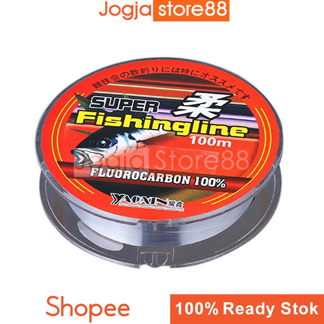 Senar Tali Pancing Fluorocarbon Line 4.0 [ Kekuatan senar dapat melebihi kekuatan baja , fleksibilit