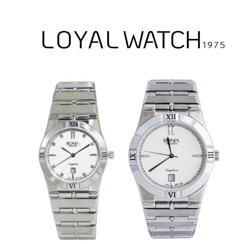 Jam Tangan Bonia Couple Pria Wanita BPT194 Silver Original Garansi Resmi
