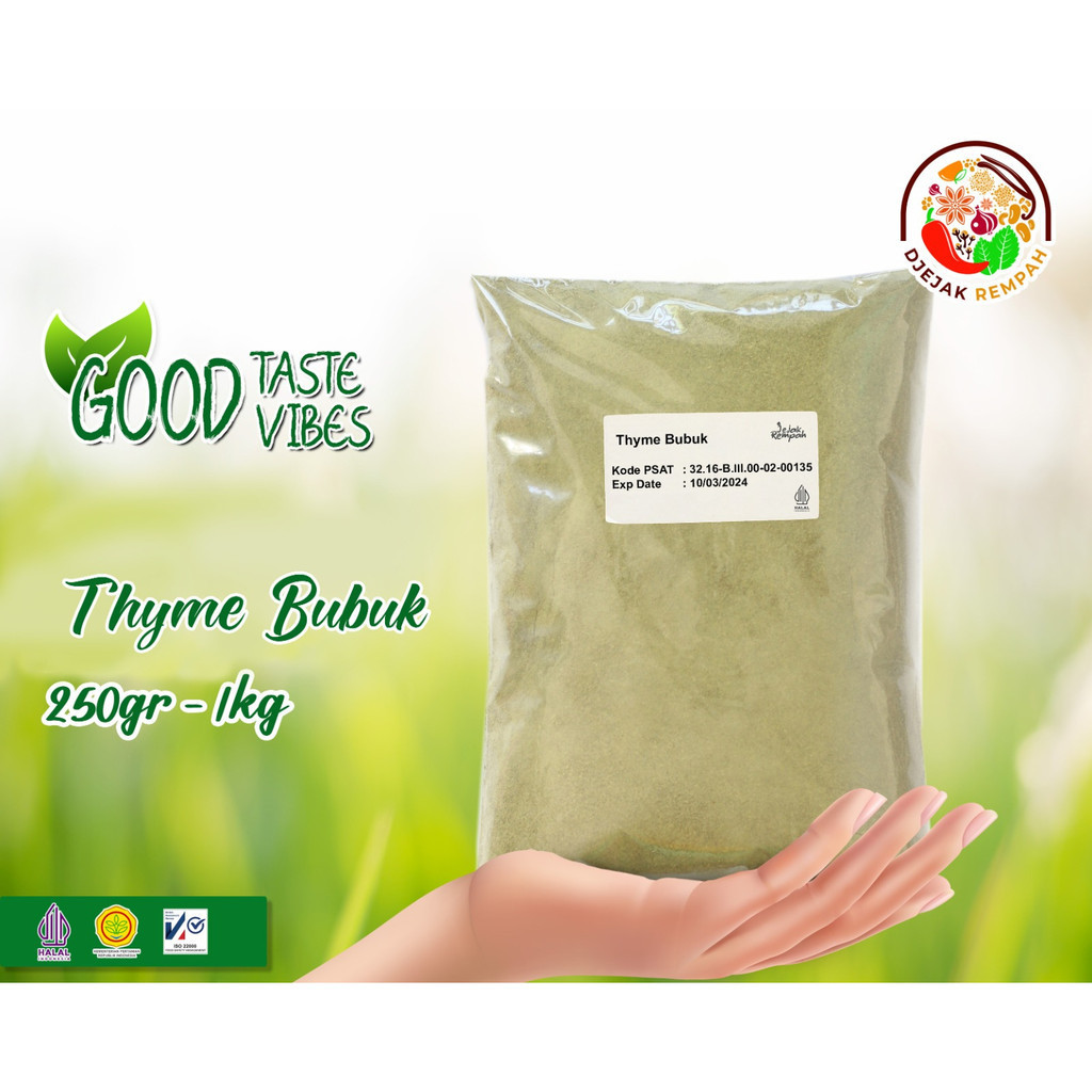 

Thyme Bubuk/Thyme Powder (Kemasan 100 Gr - 500 Gr) - 100% Rempah Murni