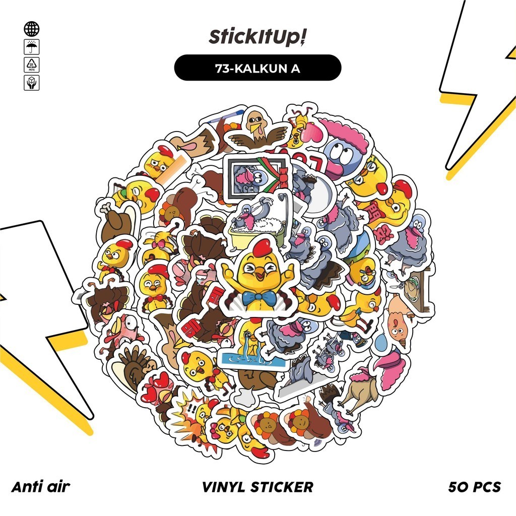 

COD✨ 50 Pcs Stiker Pack Graffiti Motif Kartun Hewan Kalkun Lucu Lucu Aesthetic Vynil Waterproof untuk Freebies Sticker Buku Journal Casing HP Laptop