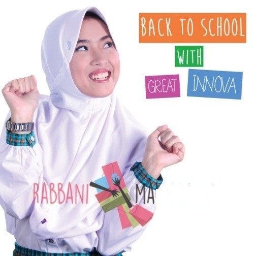 Kerudung Rabbani Great Innova S, Jilbab Bergo Anak Sekolah Grand - 100 Putih, S