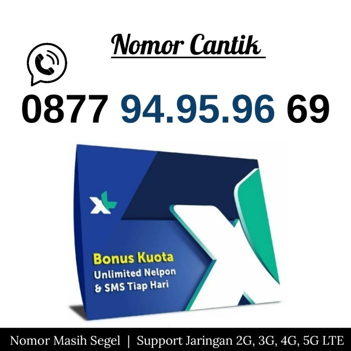 Kartu Perdana Nomor Cantik XL 0877 949596 69