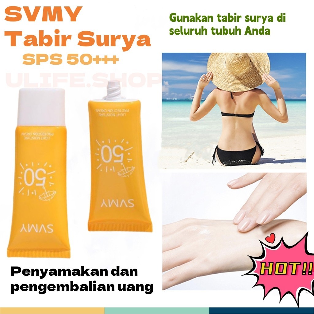 Sunblock Wajah SVMY SPF50+ Pelembab Dan Pelindung Kulit 50g Refreshing Non-Greasy SUNBtabir surya pe