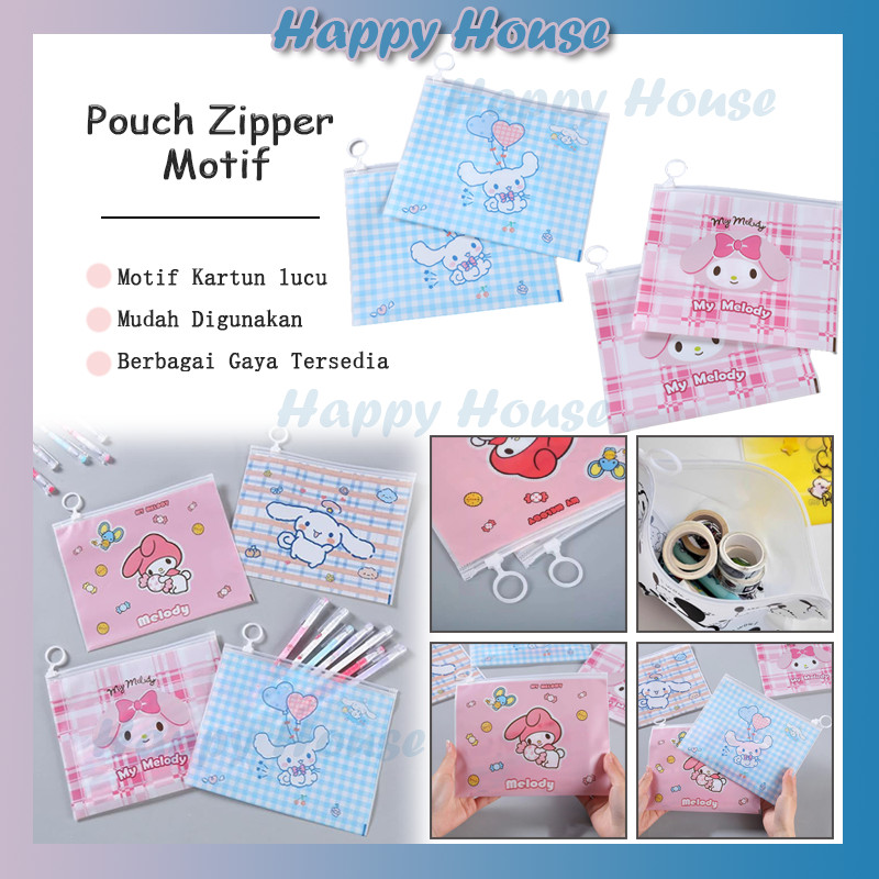 

Map Transparan Sanrio Edition Zipper Stationery Bag Multi Function