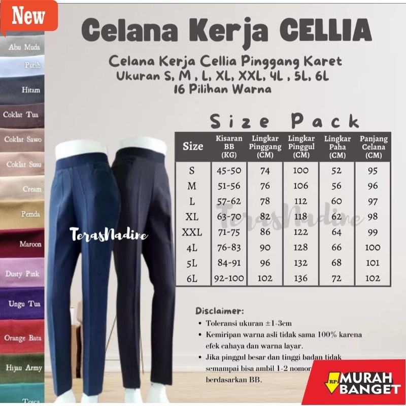 Celana kerja wanita yg lagi viral- Celana Kerja  Celana Bahan Celana Kerja Wanita | Celana Cellia Ce