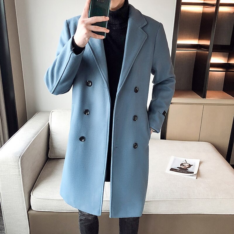 jaket long coat pria blazer panjang pria long coat pria korea