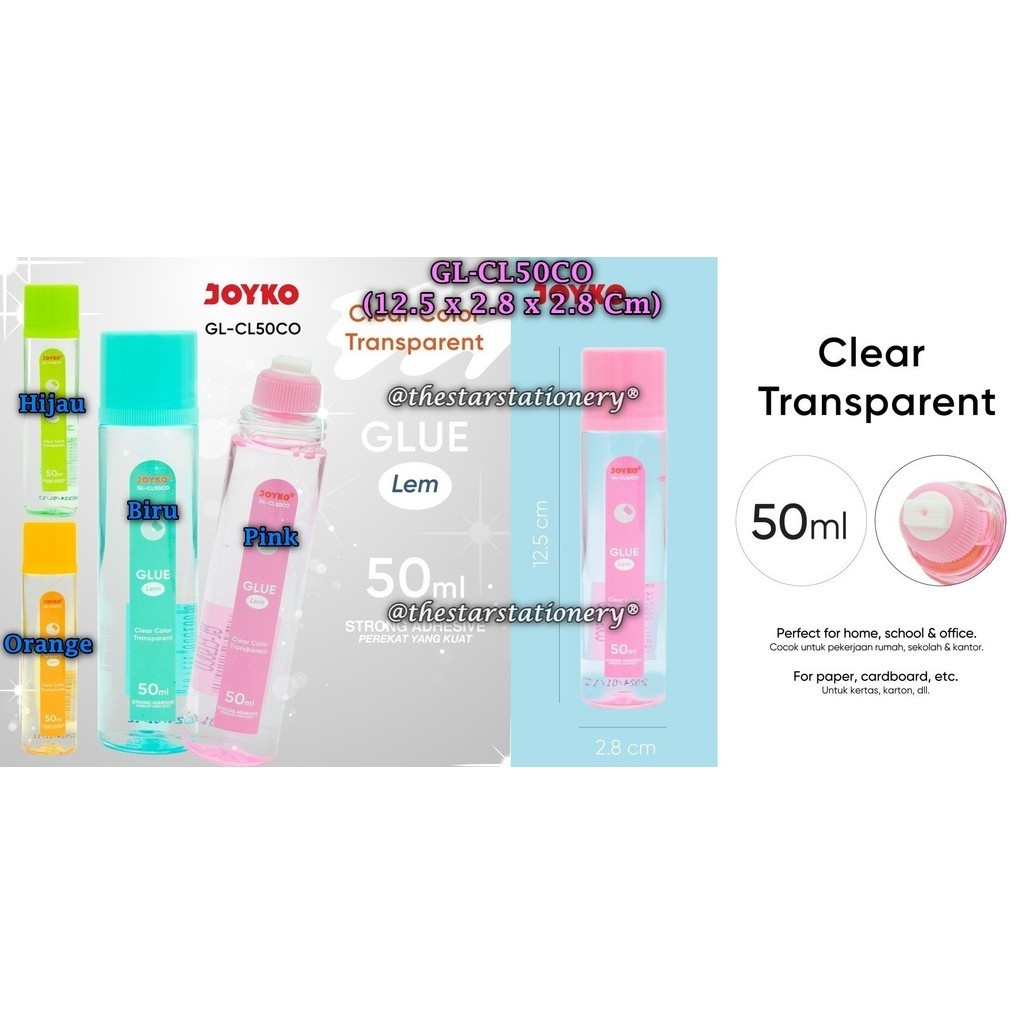 

(1 Biji) Lem Cair Joyko GL-CL50 GL-CL50CO 50 Ml / Liquid Glue Joyko / Lem Kertas Cair 50 Ml