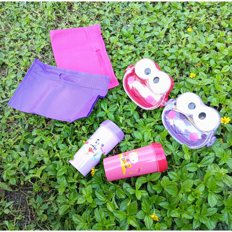 LUNCH BOX SET KEROPI KOTAK MAKAN BEKAL KARAKTER WADAH MAKAN MINI SEKOLAH SOUVENIR ULTAH