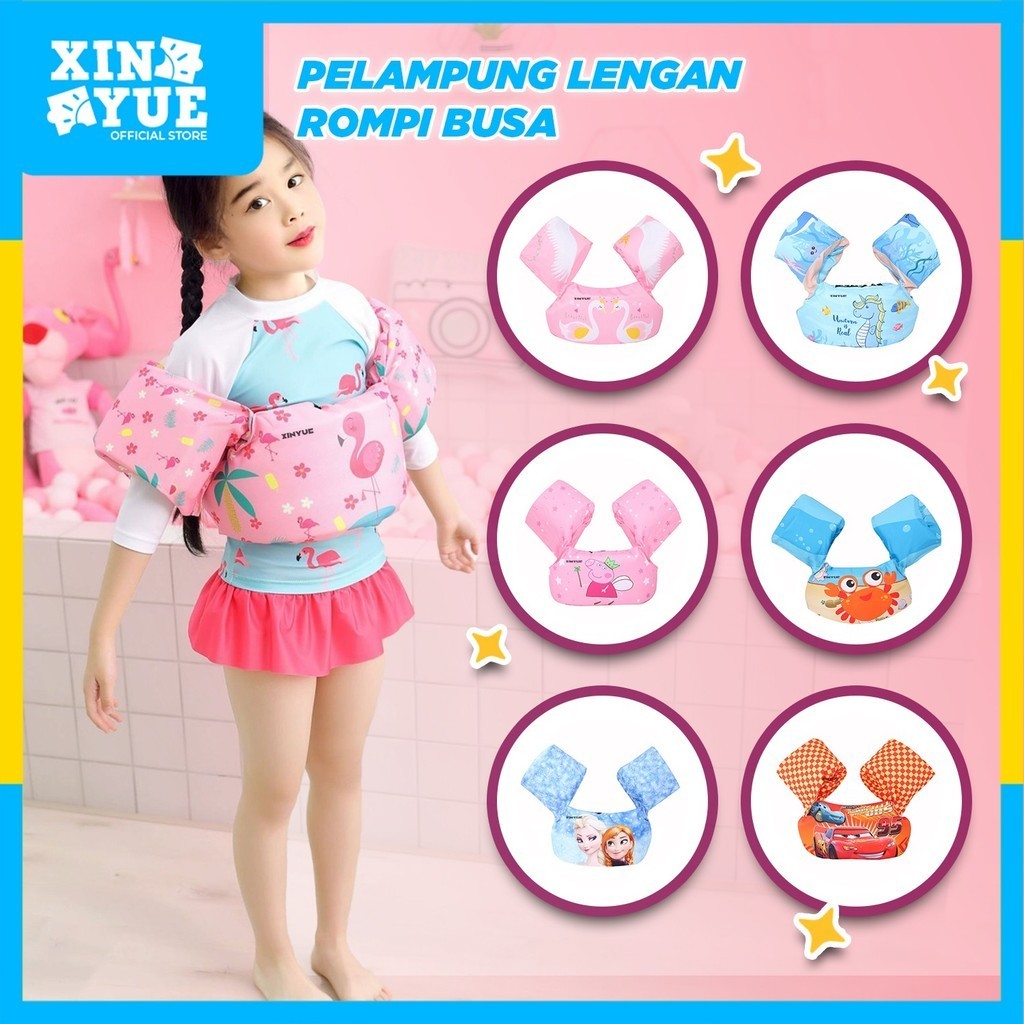 Xin Yue Pelampung Rompi Renang Anak Motif Cartoon - Pelampung Lengan Busa Anak Unisex Kids Pool Life