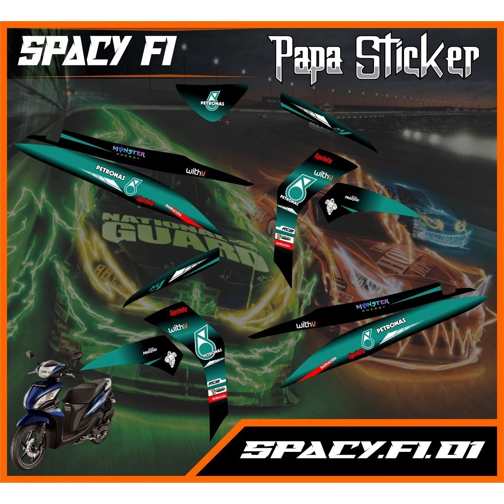 Sticker Striping Decal SPACY FI sticker list variasi HONDA SPACY FI, striping lis SPACY FI CODE 01