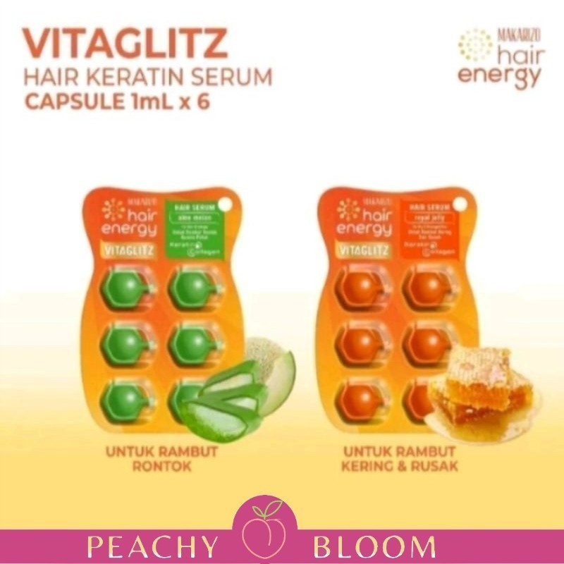 Makarizo Hair Energy VITAGLITZ Hair Keratin  - Serum Rambut / Vitamin Rambut Kapsul ( ECERAN )