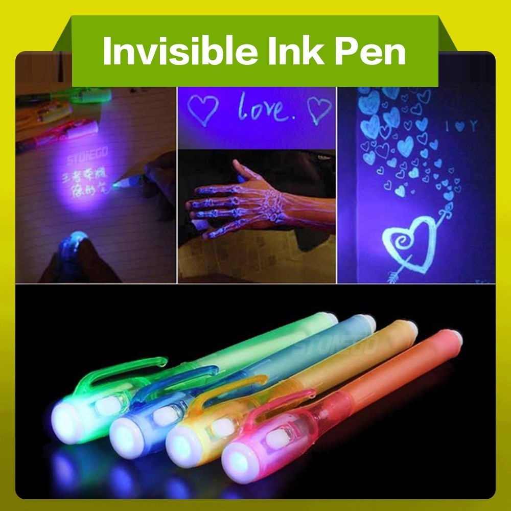

Luminous Magic Invisible marker led UV lamp ballpoint pen Stonego secret message magic pen