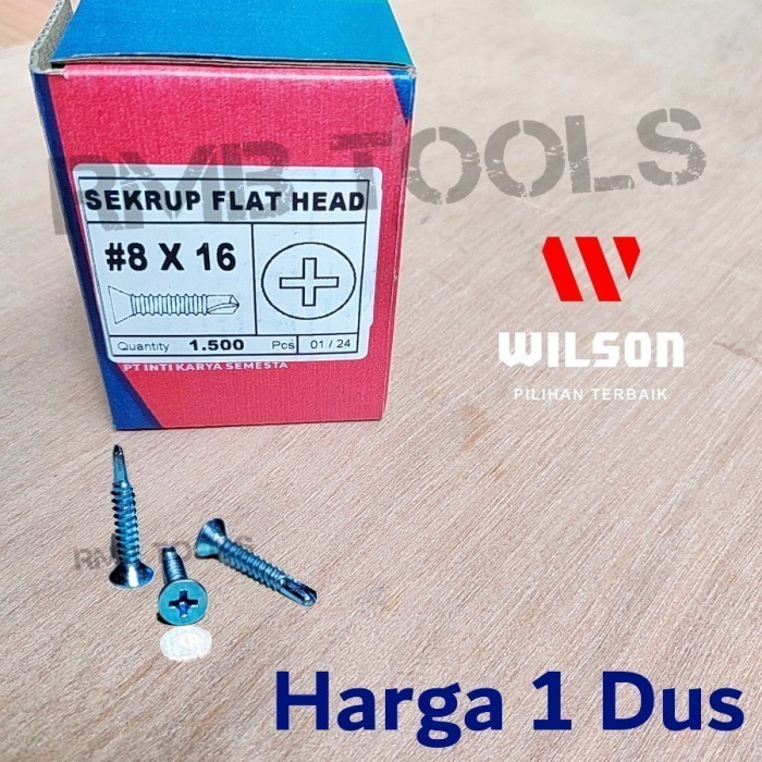 x1Dus Sekrup Roofing SDS FH 8x16 Wilson / Baut Skrup Baja Ringan FH 8