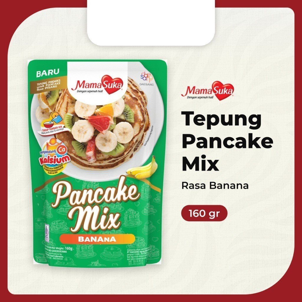 

JOSCELLY.ID MAMASUKA Tepung Pancake Mix Banana / Pisang 160 gr