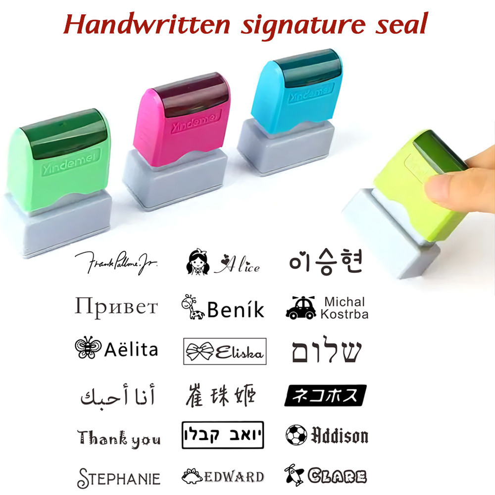 

Custom Teacher Name Ink Stamp Signature Calligraphy Selfing-Inking Personalized Letter Stamp For School Student