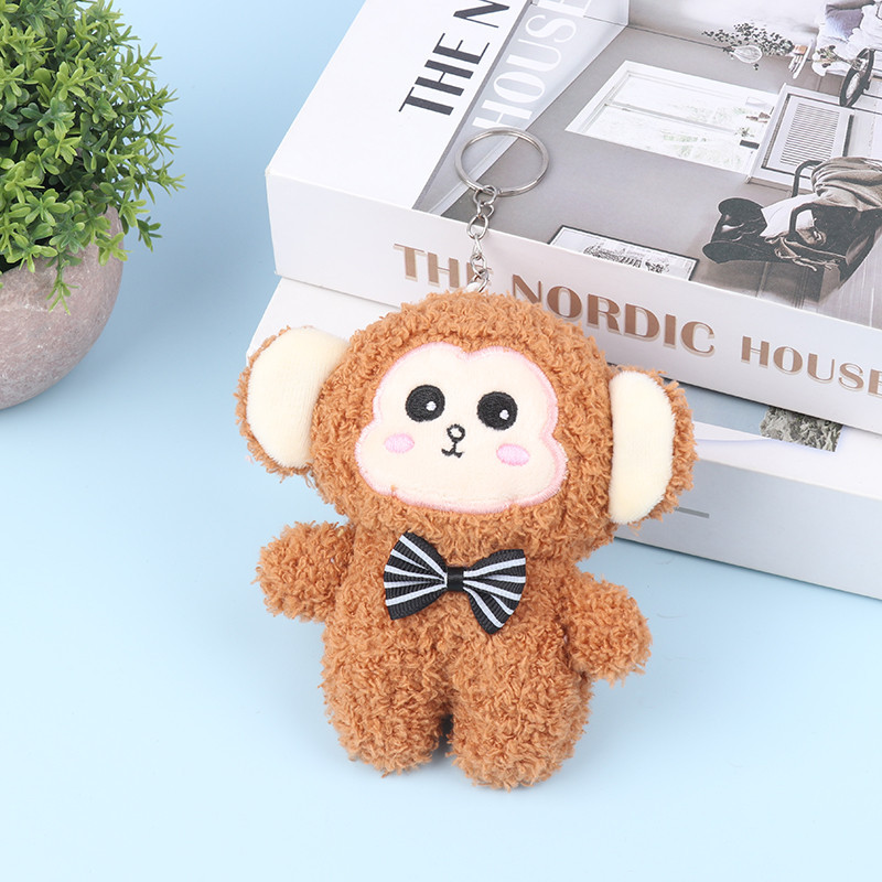 Kawaii Cartoon Monkey Plush Toys Cute Stuffed Animal Doll Keychain Plush Doll Backpack Pendant For G