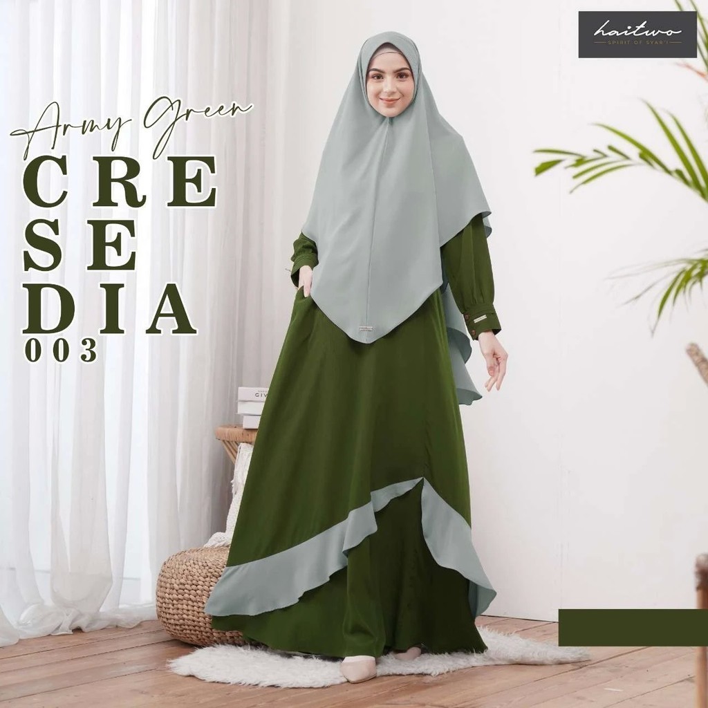 HAITWO Gamis Wanita Dewasa Premium Terbaru Cresedia 003 by Nibras Gamis Pesta Mewah Elegan Premium -