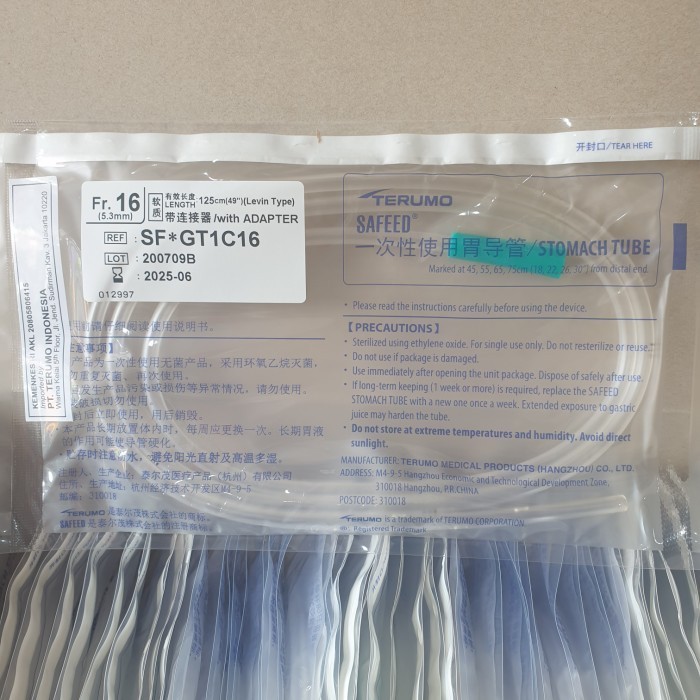 Ngt Terumo fr no 12..14..16..18 / stomach tube / selang makan / ngt - 16