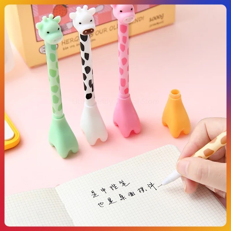 

Pena gel jerapah/pena gel pola jerapah lucu-tinta hitam