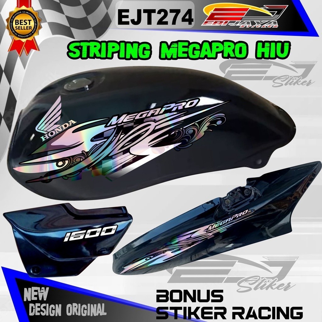 VARIASI STIKER HOLOGRAM DAN NON HOLOGRAM MP HIU / STIKER STRIPING MEGA PRO HIU NEW MOTIF / STIKER MO