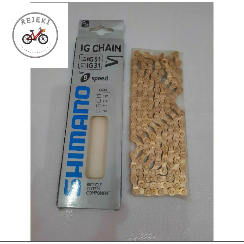 TERMURAH RANTAI SHIMANO GOLD, SILVER ORI 6,7,8 SPEED