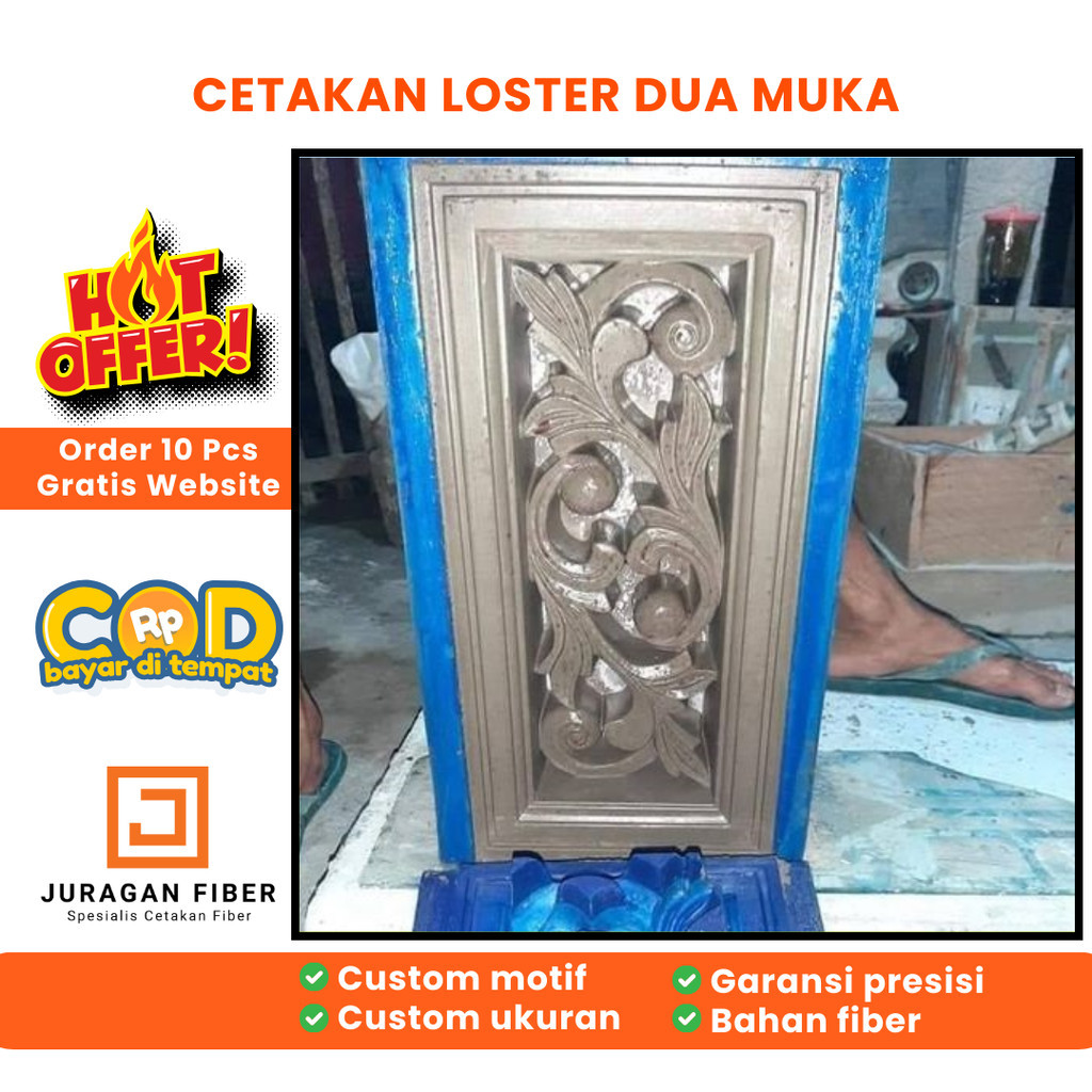 cetakan loster fiber jati ukir termurah ( RF001 )