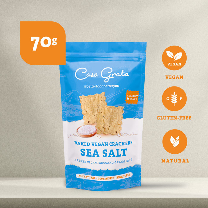 

Casa Grata Sea Salt Crackers - Snack Sehat No Gluten Snack Bebas Gluten