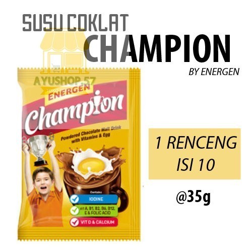 

SUSU COKLAT ENERGEN CHAMPION RENCENG - AYUSHOP57