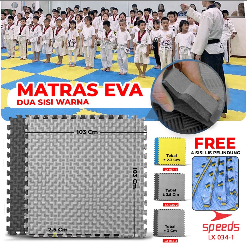 SPEEDS& Taekwondo Matras Yoga Evamat Tempat Latihan Bela Diri Tempat Latihan Gulat Model Puzzle