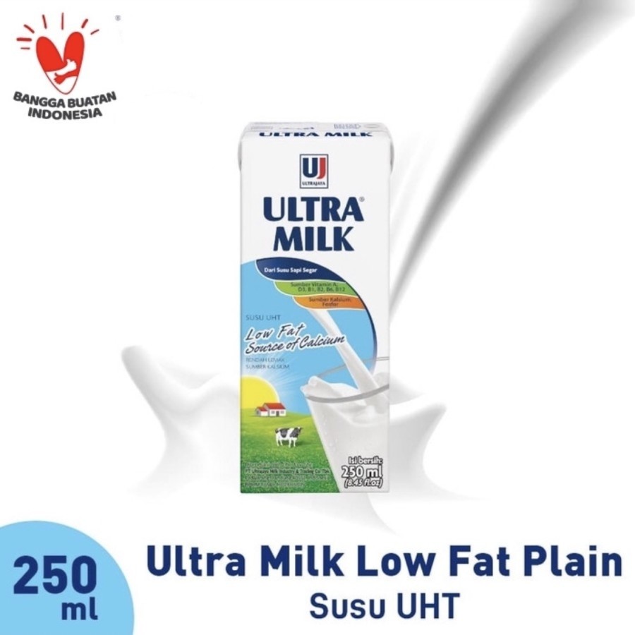 

Susu Ultra Milk Low Fat Plain UHT 250mL