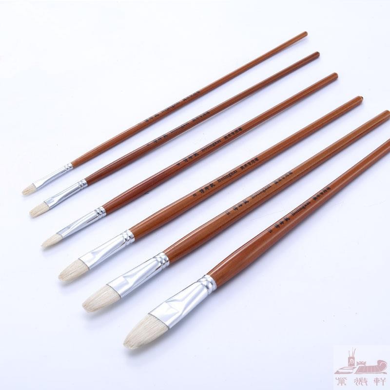 

6Pcs/set High Quality pig bristle Wooden Handle water color brush Acrylic Paints Oil Paint Brush Artist Set Drawing Art Supplies