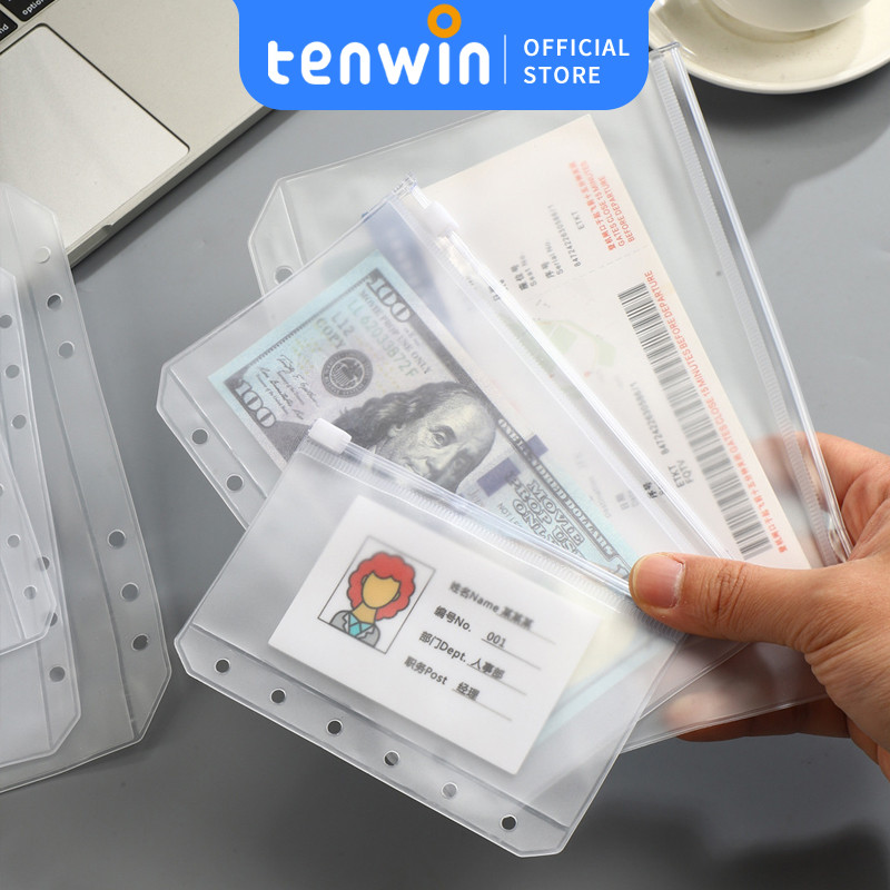 

Zipper Binder Ziplock A6/A7/A5/B5 6-hole PVC Transparent Hand Book/Ziplock Storage Bag Zipper bag Accessories-tenwin offical