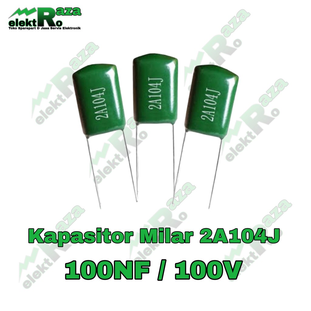 Kapasitor Milar 100nf 104 100 Volt | Capasitor Mylar 104J 2A104J 100V