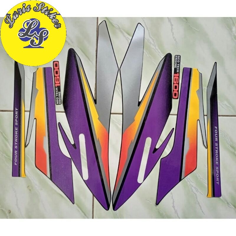 sticker striping lis bodi motor honda gl pro neotech 1997 ungu termurah berkualitas