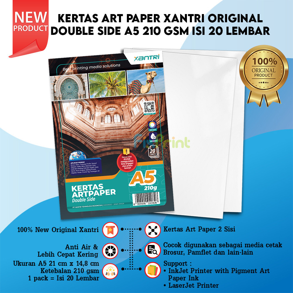 

Kertas Photo Art Paper A4 A5 120 gsm 150 gsm 210 gsm Photo Print Double Side Kertas Art Karton Cartoon Carton