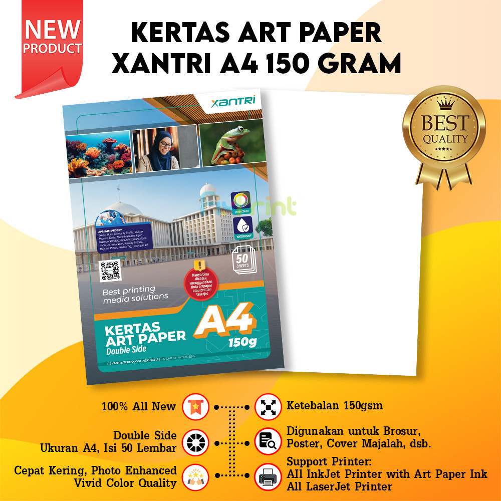 

Photo Paper Kertas Brosur Art Paper 150 gsm 1pack = 50 Lembar foto artpaper Kertas Art Karton Cartoon Carton