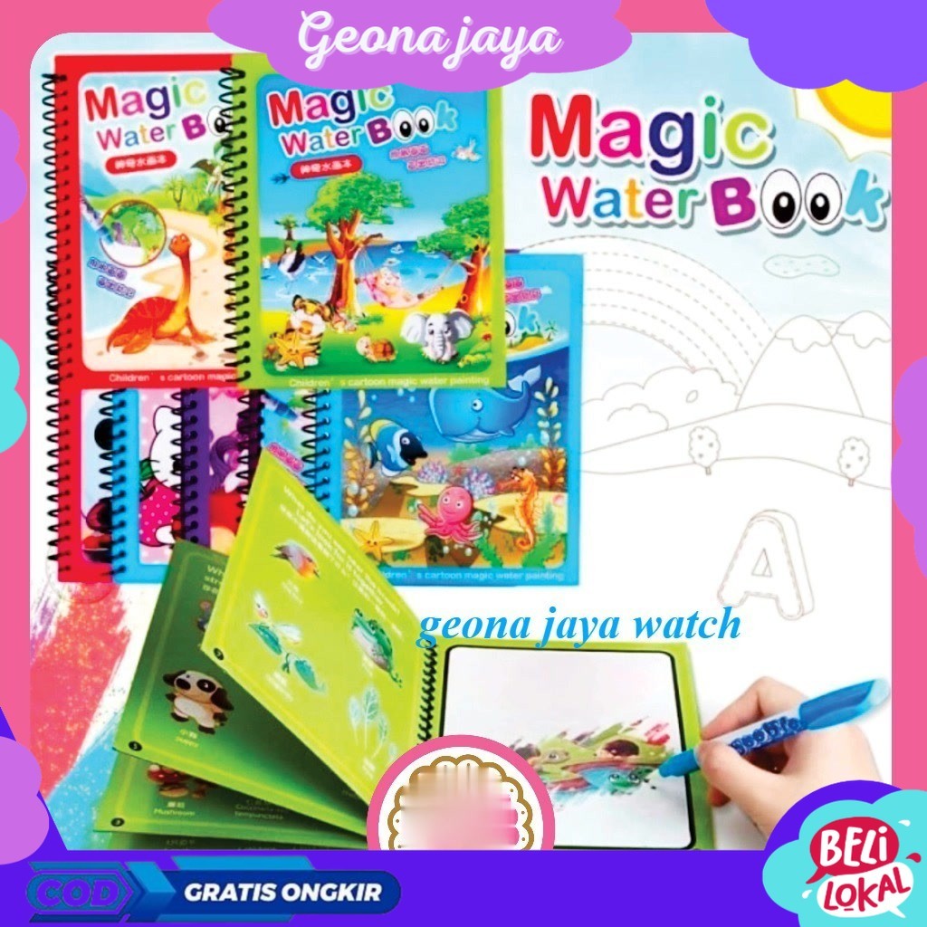 

Magic Water Book / Buku Mewarnai Ajaib / Mainan Edukasi Anak Doodle Book Painting Set