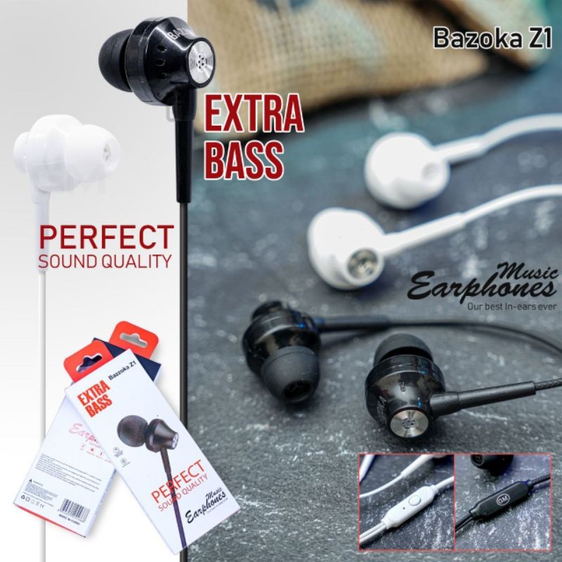 - HF/Headset Bazzoka F1 Audio Stereo Earphone