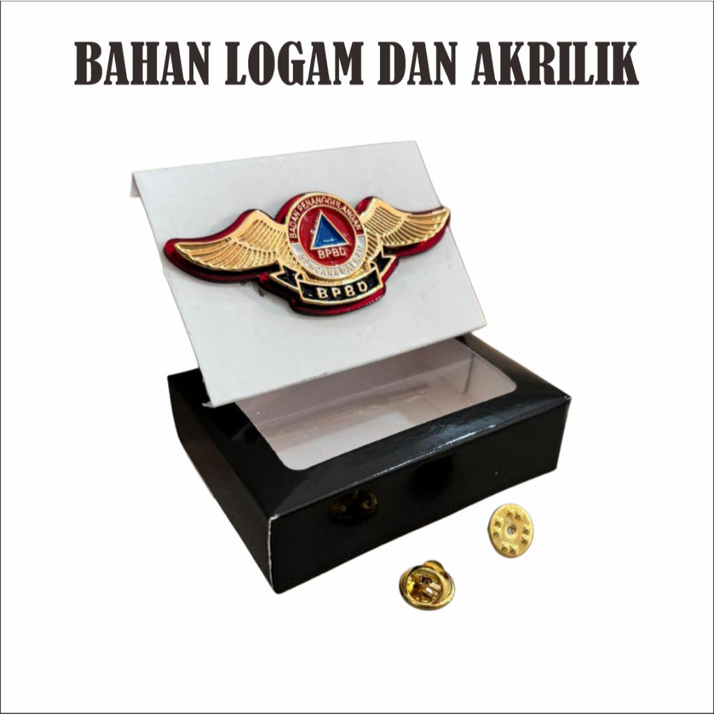 ATRIBUT DINAS PIN BPBD / WING BPBD / BARET BPBD / PIN KERAH BPBD / PIN TANGKAS BAHAN LOGAM BERKUALIT