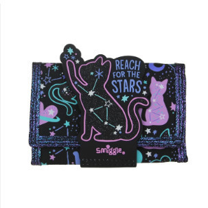 Smiggle Wild Side Starry Kitty Cat Backpack Lunchbag Bottle Set - wallet